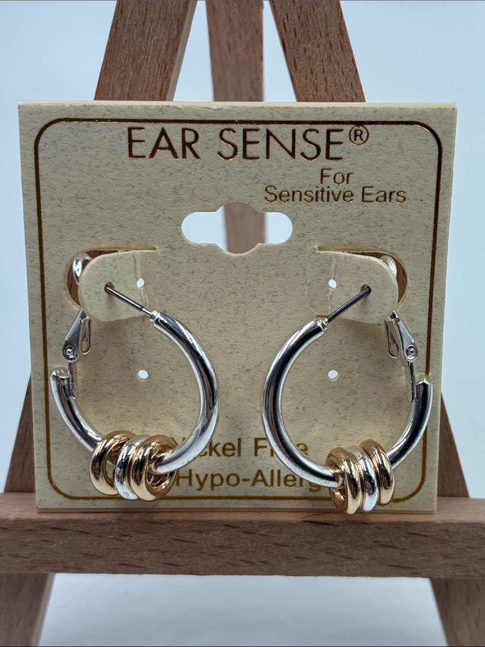 Ear Sense Two-Tone Silver and Gold Hoop Earrings